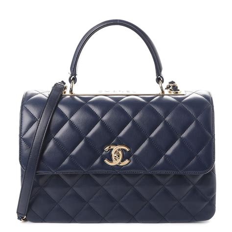 chanel navy blue handbag|chanel blue jean bag.